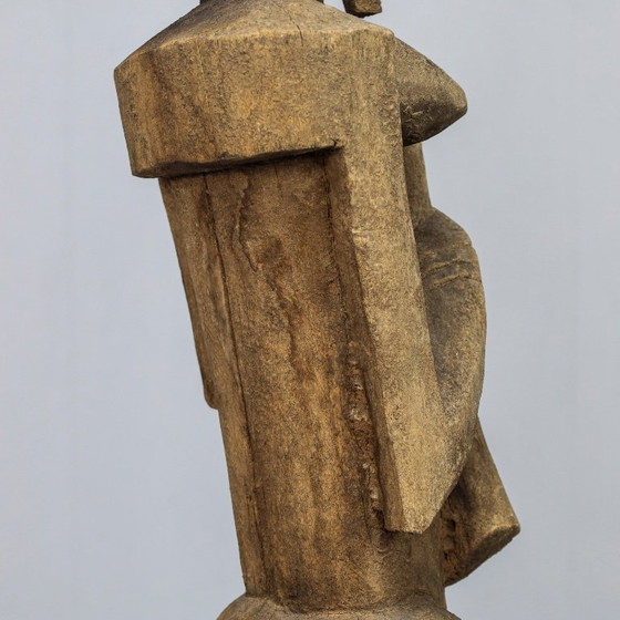 Image 1 of Escultura femenina estilo Dogon tallada a mano, África, década de 1970.