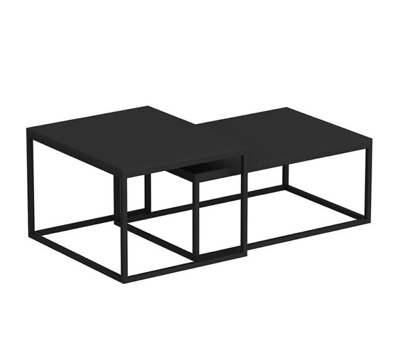 Image 1 of Coffee table set metal look matte black