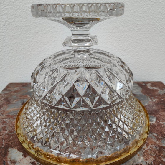 Image 1 of bol en cristal style Hollywood Regency, coupe à fruits