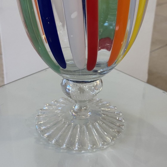 Vintage Murano vaas uit de jaren 80, veelkleurig, Italiaans design, Venetië – vetri murano, Vazen (photo 6 of 6)