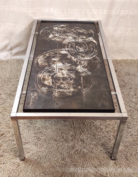 Image 1 of Couchtisch aus Keramik und Metall, signiert Belarti – 1960er/70er Jahre