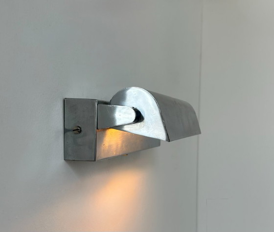 Image 1 of Applique vintage orientable, métal chromé, moderniste, France, 1940