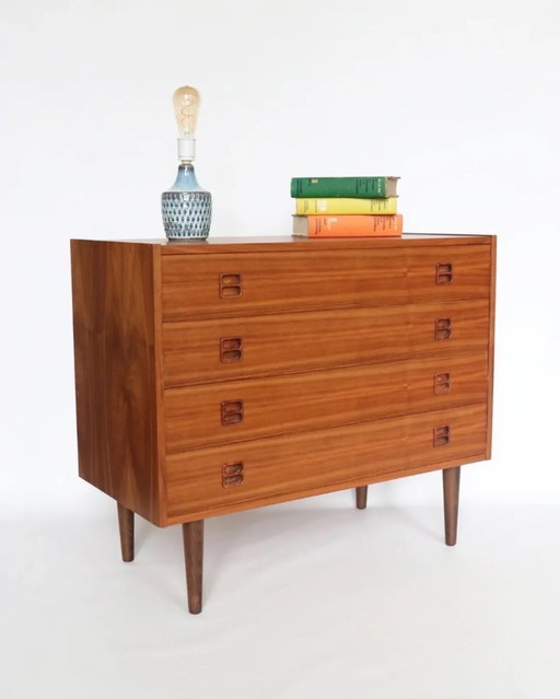 Cassettiera vintage in teak, design danese, mobile retrò anni '50