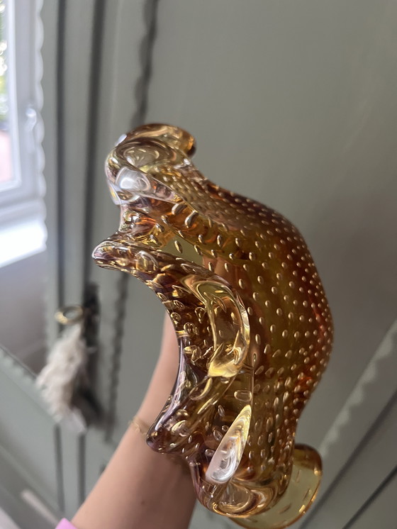 Image 1 of Vintage Murano Amber Geel Honey Asbak