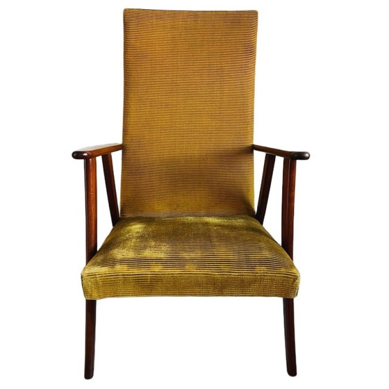Image 1 of Vintage mid - Century Danish design armchair teak ochre yellow 1960's