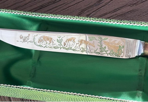 Anton Wingen Jr. carving set with game motif, Cutlery Sets, Metal, Other, Green (photo 3 of 9)