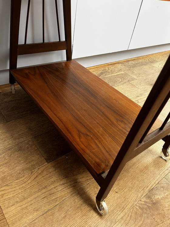 Vintage Side Table On Wheels/Trolley Danish Design – Plastic, Wood (photo 4 of 5)