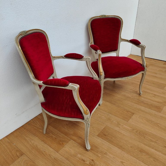 Image 1 of Sedie e poltrone vintage francesi in stile Luigi XV. Prezzo fisso.