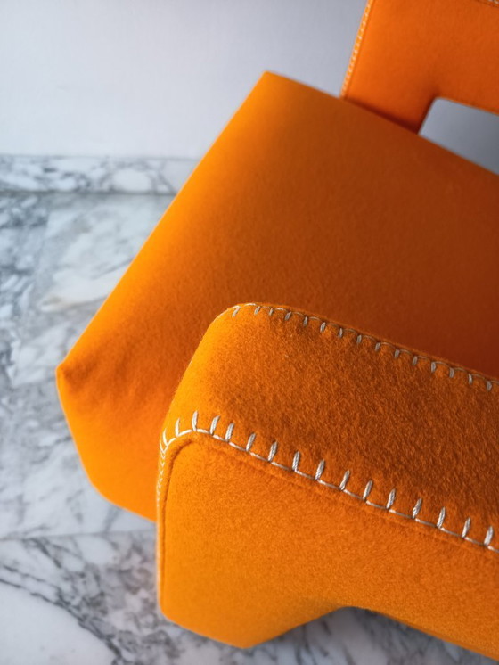 Image 1 of Fauteuil CASSINA Utrecht 637 en Laine Kvadrat Orange 13L par Gerrit Thomas Rietveld