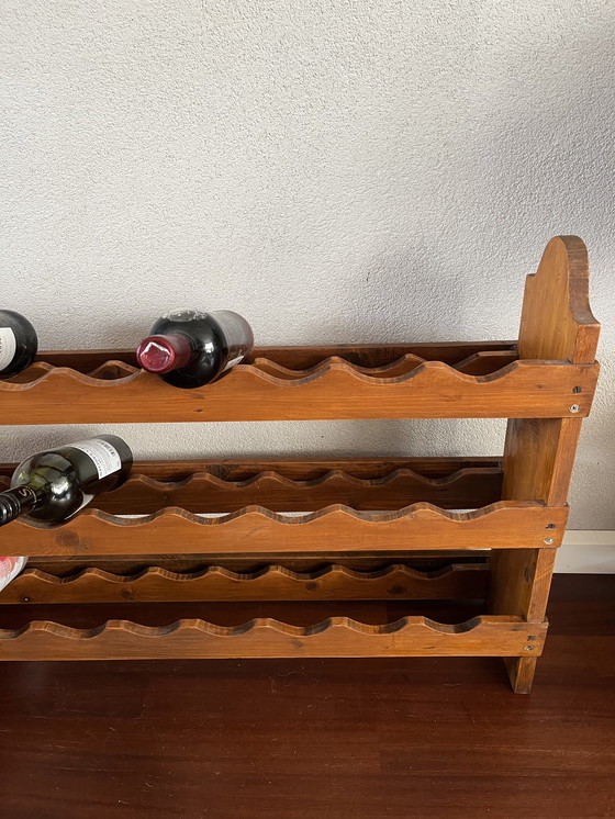 Image 1 of Robusto portabottiglie vintage in legno