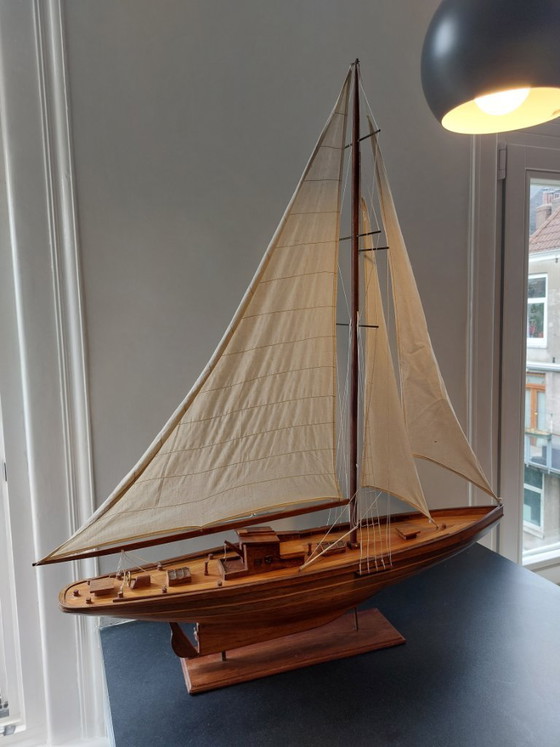 Image 1 of Vintage handgemaakt houten modelschip – Shackleton's Endurance (96 cm)