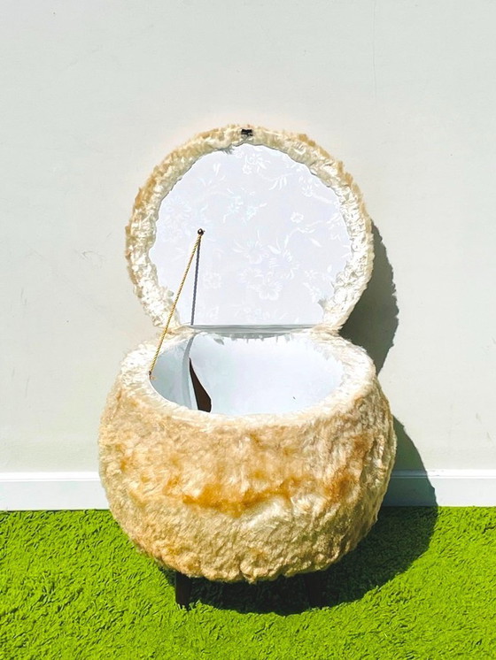 Image 1 of Ottoman Stool/Storage Chest. Vintage 50s