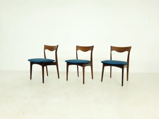 3 sillas de comedor vintage de madera de rosa