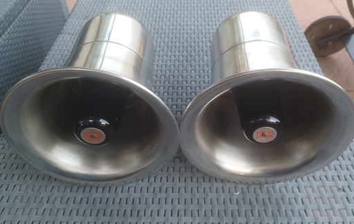 2 haut-parleurs Whelen Sirene vintage en acier inoxydable de 100 W