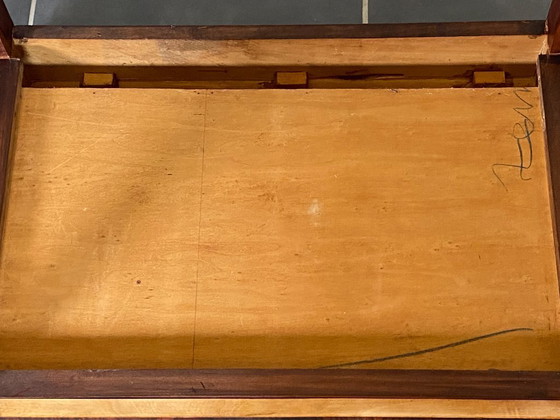 Image 1 of Vintage 1950s rosewood veneer side table/desk with one drawer