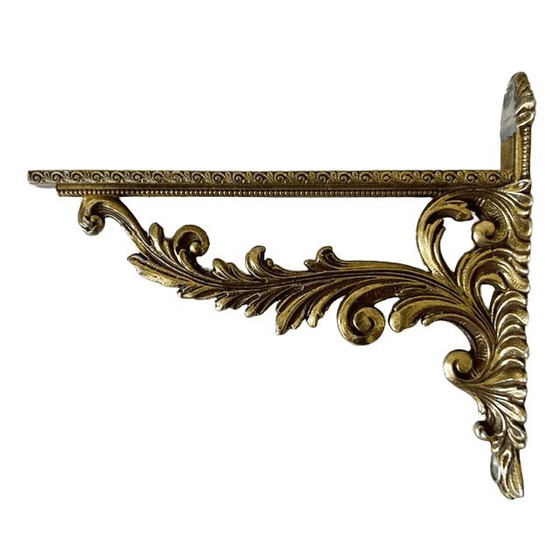 Videoregistratore vintage italiano, tavolino a mezzaluna da parete con intarsi in legno e ottone, anni '50 (photo 12 of 13)