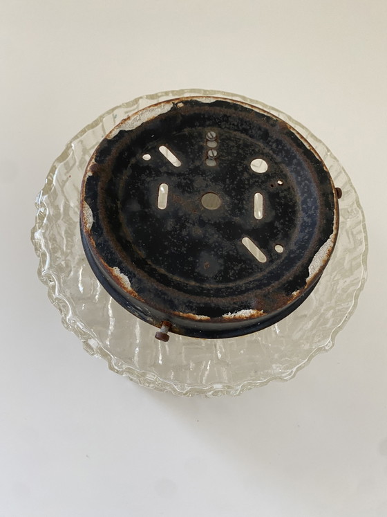 Vintage Glass Ceiling Light / Ceiling Lamp - 60s/70s – Metal (photo 5 of 9)