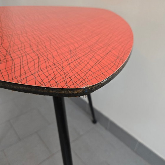 Image 1 of TABLE DE BISTROT BAR VINTAGE 1950 TRIPODE FORMICA & ACIER 50S ROCKABILLY ZAZOU