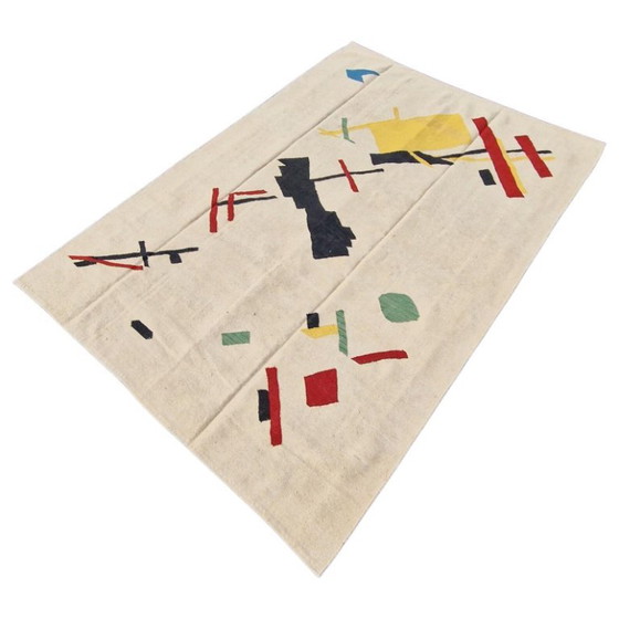 Kazimir Malevich Suprematisme 1915 Handgeweven wandtapijt | Wol op katoen Textielkunst (249 x 175 cm) (photo 6 of 11)