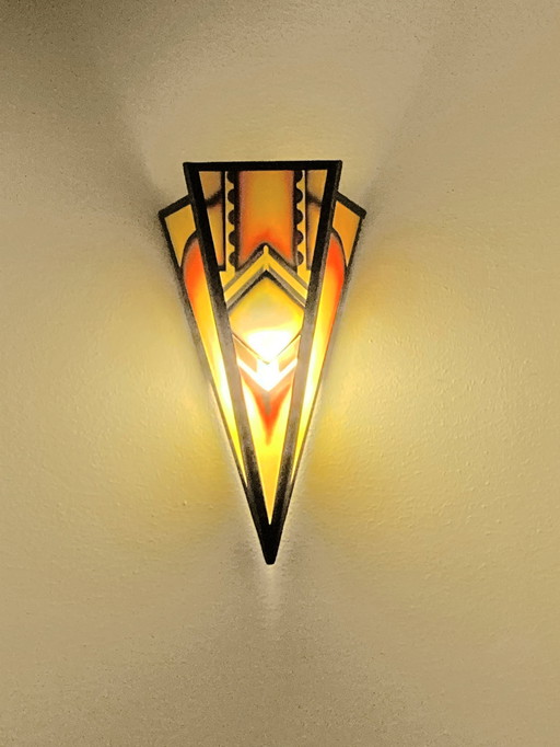 Lampada da parete d'atmosfera retrò Art Déco