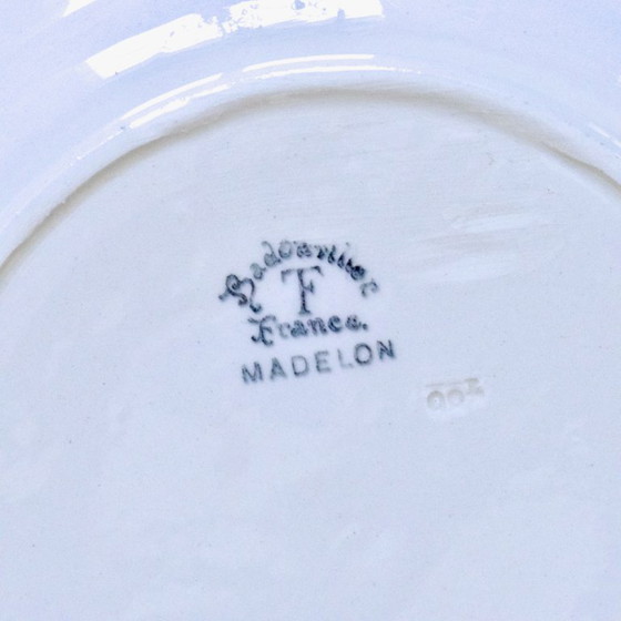 Image 1 of Antike französische runde Platte, signiert Badonviller, Sammlung Madelon