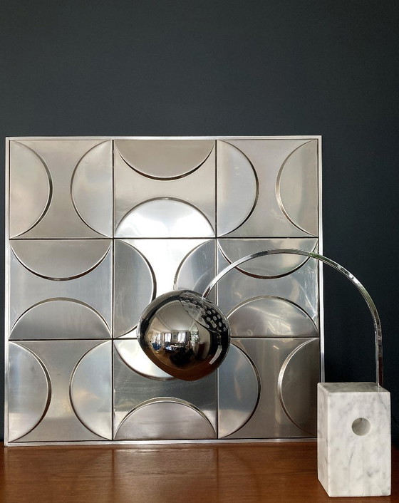 Image 1 of Decoración mural en acero inoxidable, arte cinético. 1970