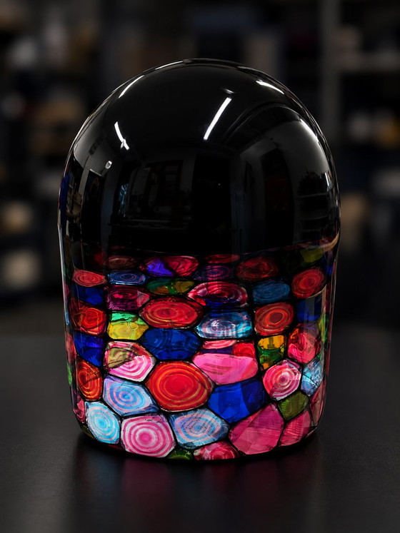 Abat-jour vintage en verre de Murano Leucos „Tinta“ 1971 Toso Massari – Suspensions, Murano Glass (photo 2 of 5)