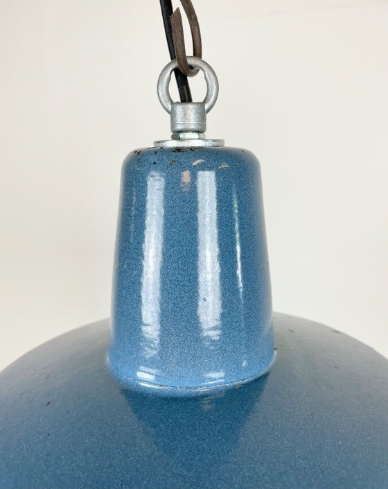 Image 1 of Suspension industrielle en émail bleu, années 1960