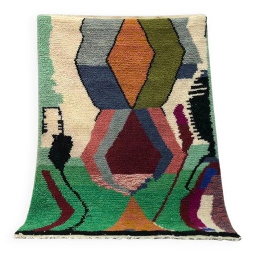 Handmade Berber rug, natural wool, 2.5x1.5 m
