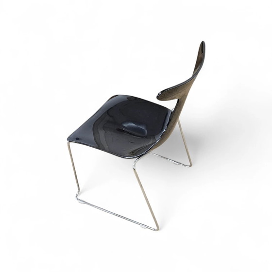 6 x Delfy chair by Gino Carollo for Ciacci Kreaty / Italy 1990s / 2 x red - 4 x black (photo 7 of 19)