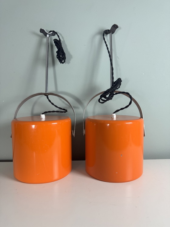 Image 1 of 2er-Set orangefarbene Raumfahrtlampe