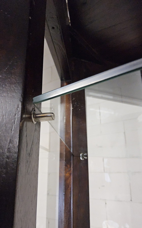 Image 1 of Vitrina antigua de madera de gran tamaño con forma hexagonal (alto 206 cm) (vitrina curiosa)