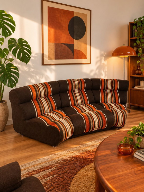 Canapé modulable Hukla vintage, Canapés modulables, Textile, Beige (photo 10 sur 15)