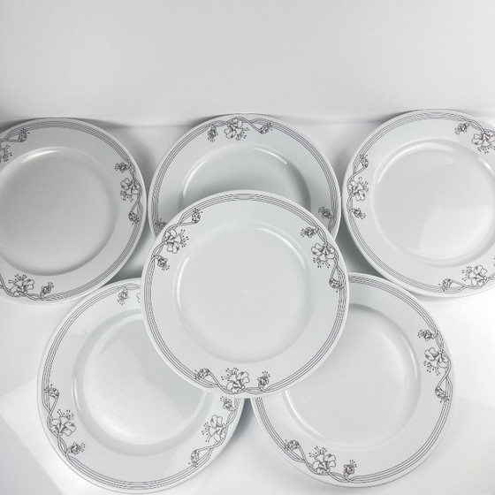 Image 1 of Set of 6 "Elysa" dinner plates, Sarreguemines, 1980/90