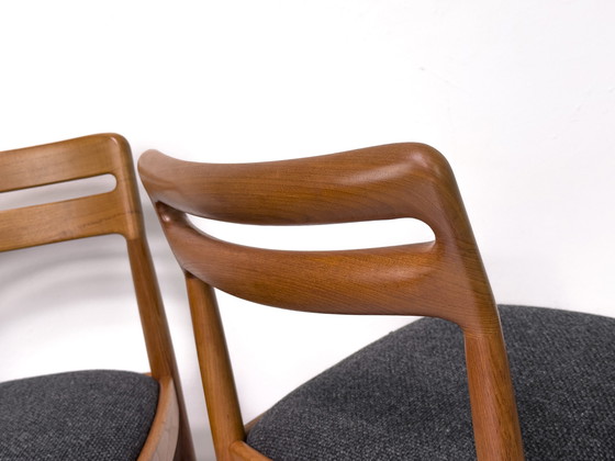 Image 1 of Sillas de comedor danesas de teca de H. W. Klein para Bramin, años 60, juego de 6