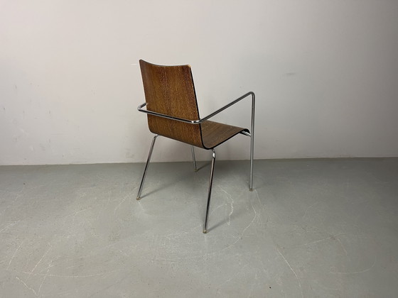 Set van zes mid-century moderne eetkamerstoelen van wengéhout, toegeschreven aan Thonet, Duitsland, jaren (photo 11 of 15)