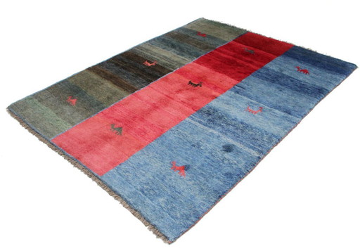 Original Persian carpet Gabbeh Ghashghai Oriental carpet 206 cm x 164 cm Old Natural