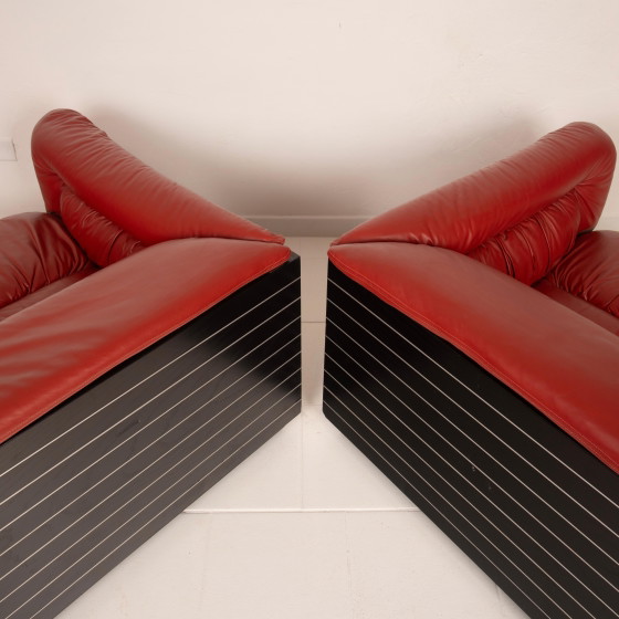 Strato sofa by Giovanni Offredi for Saporiti, 1970 – Aluminium, Leather, Italian Design (photo 25 of 28)