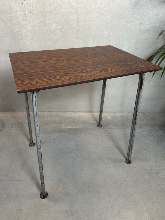 Image 1 of Vintage industrial school tables - steel and composite