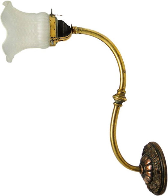 Eclectic Copper and Brass Wall Lamp, Poland, 1900s – Wall lights, Glass (photo 6 of 20)