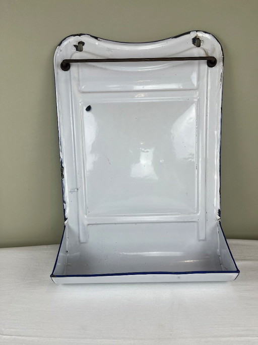 Antique Enamelled Sheet Metal Shelving unit
