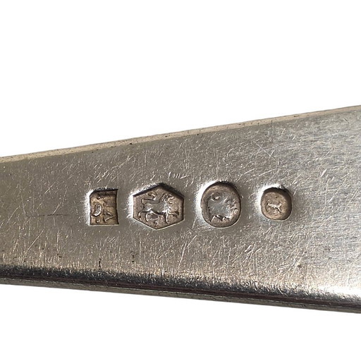 Fourchette et cuillère en argent hollandais antiques, datant de 1907 et 1908