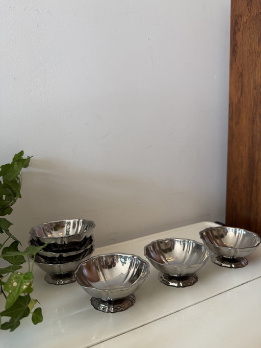 Juego de 6 cupés cromados modelo Tulip Vintage – tafelaccessoires, Chrome (photo 2 of 6)