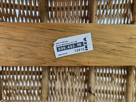 Organisch geformte Rattan- und Metallbank, Ikea, Bänke, Beige, Organic Modern (Foto 8 von 9)