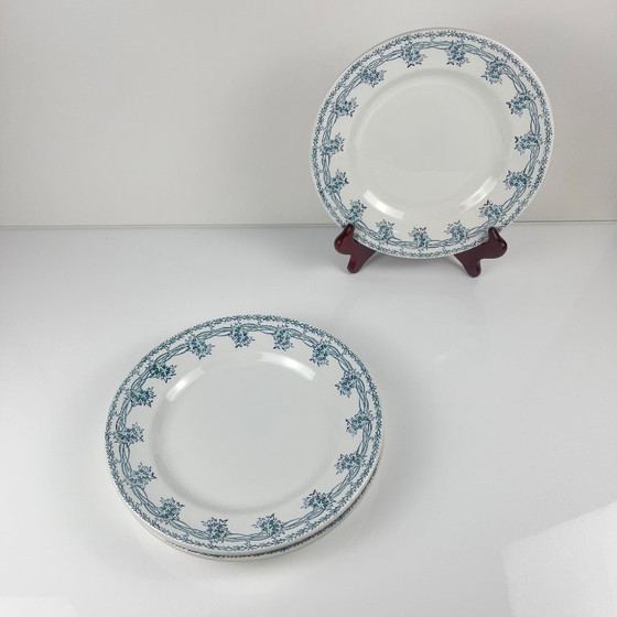 Image 1 of Set of 4 St Amand dinner plates, circa 1930, ironstone