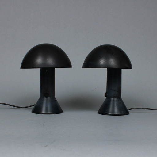 Elio Martinelli (1921-2004) set di 2 lampade da tavolo, Elmetto, di Martinelli Luce, 1976