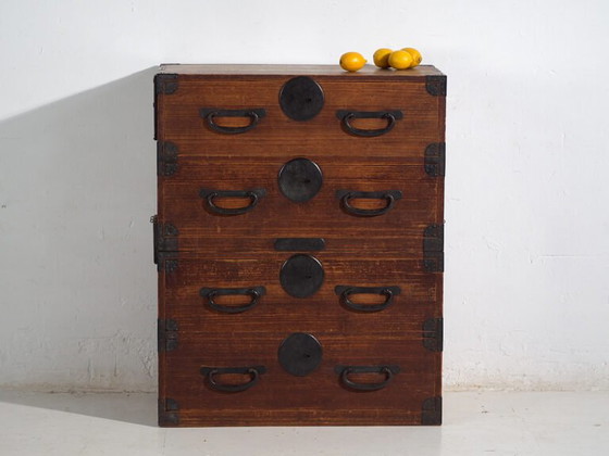 Antique Tansu Japanese chest of drawers - Meiji / Taishō period (c. ) #43 – Iron (photo 8 of 40)