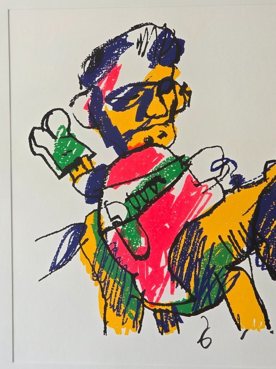 Image 1 of Herman Brood - Man with Horse - 27/200 - Hand-signed