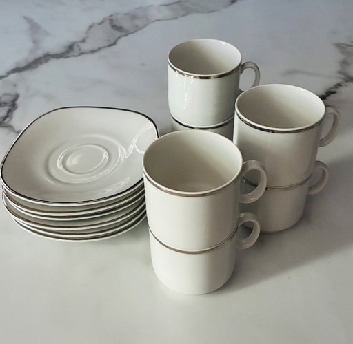 Coffee Service Cups and Saucers Porcelain Schirnding Bavaria