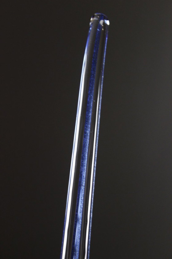 Image 1 of Michèle Luzoro in Biot - Blown glass sculpture with gold inclusions on cobalt, dated 2000